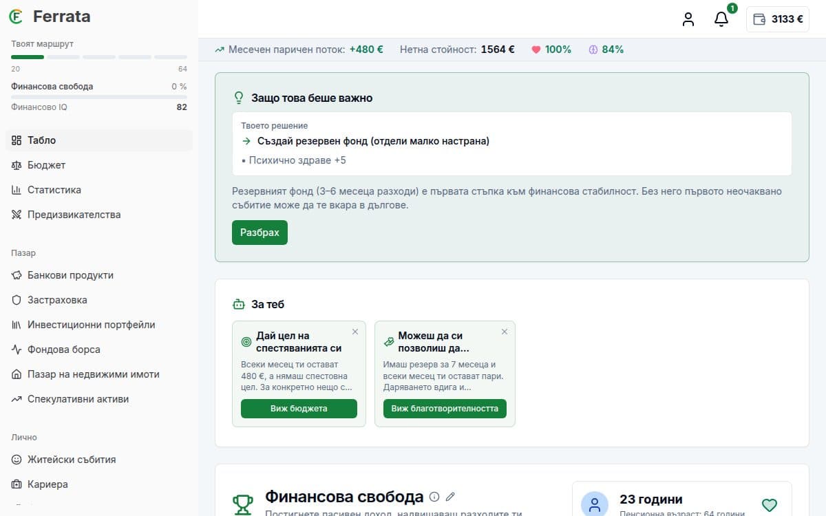 Екранна снимка на функцията — приложение Ferrata: Воден режим