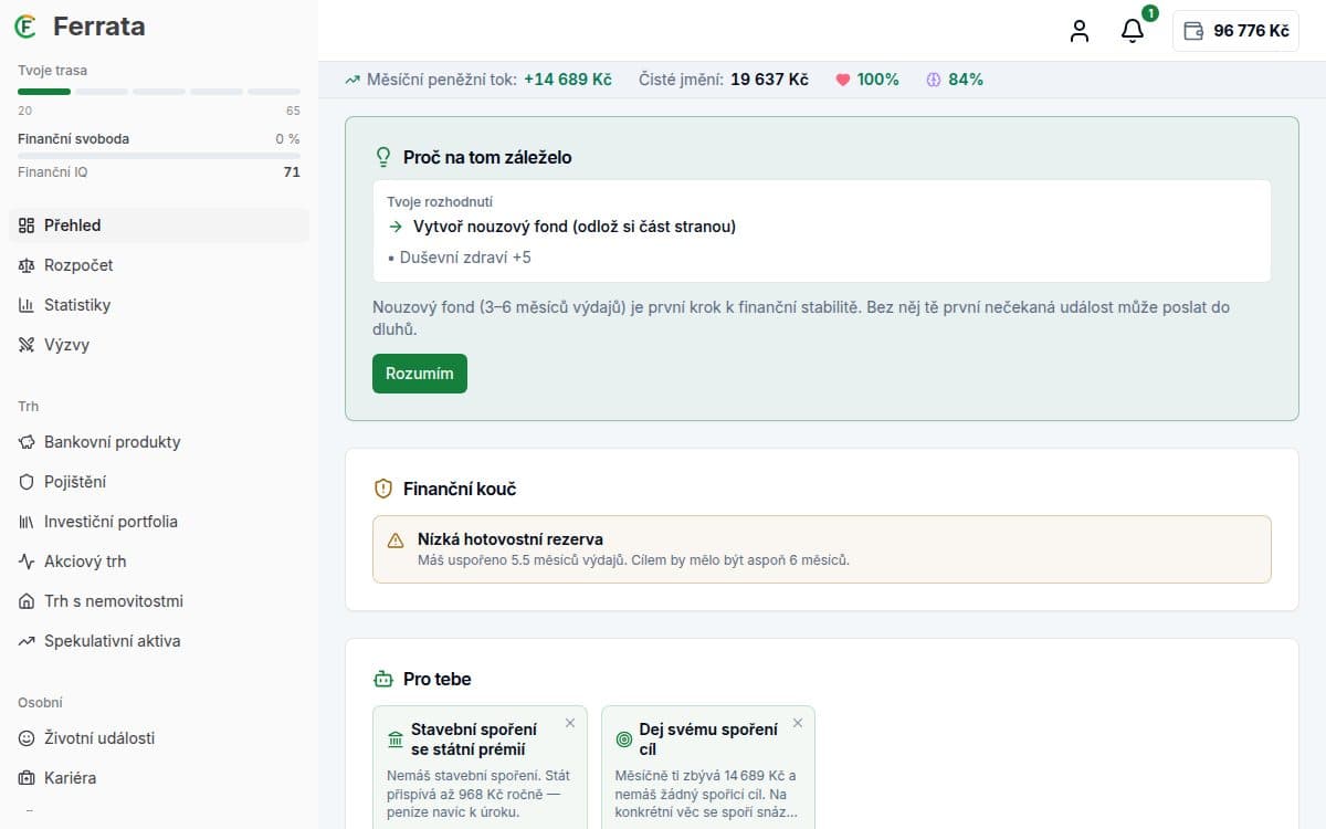 Screenshot funkce — aplikace Ferrata: Průvodní režim