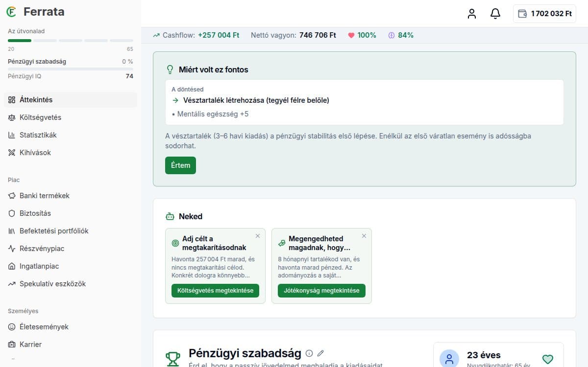 Képernyőkép egy funkcióról — Ferrata alkalmazás: Vezetett mód